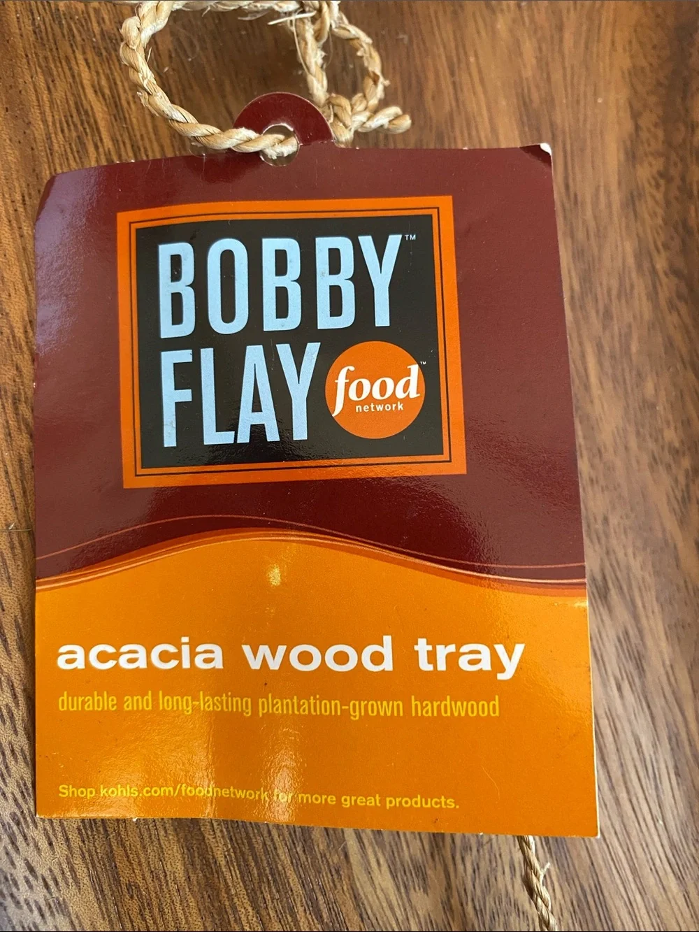 Food Network Bobby Flay Acacia Wood Serving Tray - Deep Brown